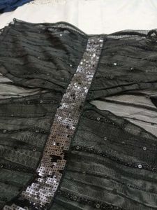 Black Sequin Sheer Top