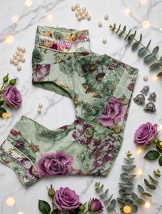 Elegant Floral Print Saree