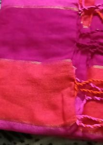 khadi cotton saree Vibrant Pink & Red Sare