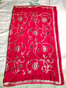 Maroon Georgette Saree