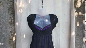 92510Elegant Black &amp; Purple Lace Dress