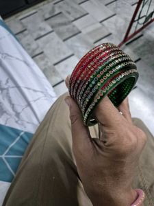 Sparkling Red and Green Bangles