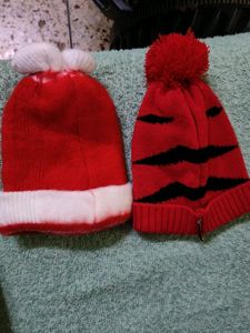 Set Of Three Woollen Caps, 3-9 Months, Boys And Gi