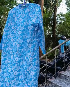 Blue Floral Print Kurta