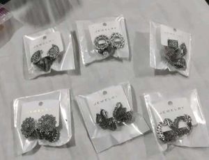 6 Beautiful Silver Tone Jhumka Earrings Set