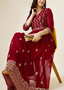 Elegant Maroon Ethnic Gown