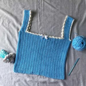 Crochet Blue Tank Top