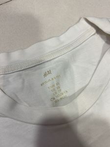 H&amp;M unisex White Crew Neck T-Shirt