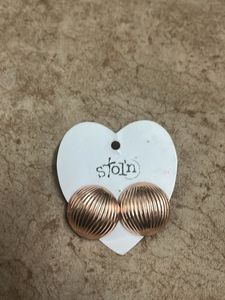 Textured Dome Rose Gold Earrings