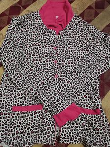 Leopard Print cozy Pajama shirt