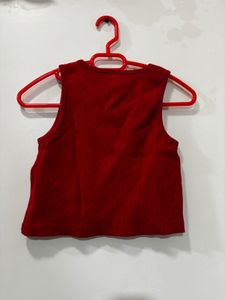 Red "Summer Time Hawaii" Crop Top