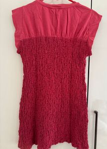 Pink Smocked Detail Dress