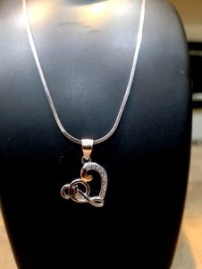 Heartshape Chain Pandent Pure Silver 925