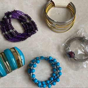 5 modern chunky Bracelets Combo