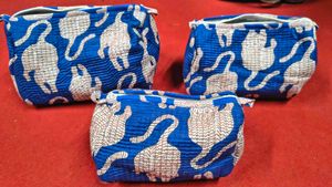 toiletry quilted 3 piece pouch set