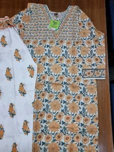 Yellow Floral Print Kurta Set
