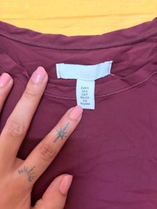 Burgundy Short Sleeve Bodysuit
