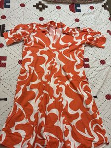 Orange Print Dress