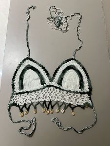 Boho Crochet Bikini Top with Shells