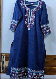 Blue Kurta Set with Shifli & Gotta Work