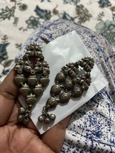 Silver Tone Flower &amp; Bird Dangle Earrings