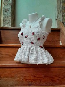 Handmade Crochet Floral Blouse Top