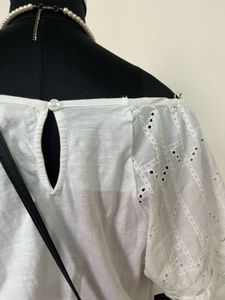 White Eyelet Off-Shoulder Top
