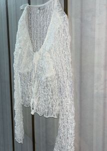 Sheer White Lace Crochet Top