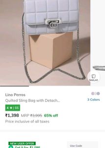 Lino Perros White Clutch Bag Sling Handbag Purse