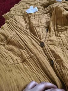 Mustard Textured Collared Shirt