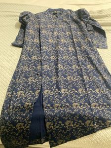 Stylish Navy Blue Floral Kurta