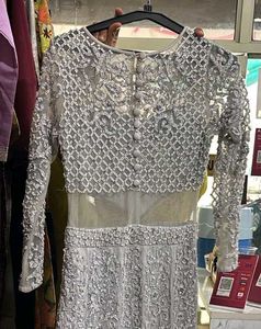 Exquisite Embellished Grey Gown