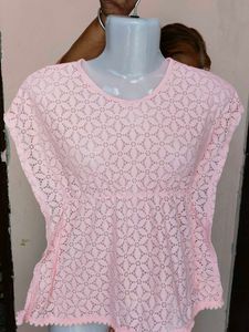 Wonder Nation Pink Crochet Lace Top
