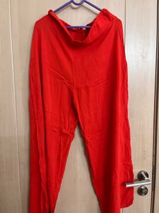 Red Ruffle Sleeve Co ord set