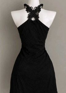 Chic Black Butterfly Embellished Top