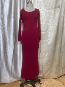 Elegant Red Long Sleeve Maxi Dress
