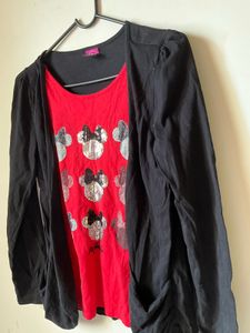 Cute Minnie Mouse Sequin Top