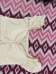 Cute Cream Peplum Top