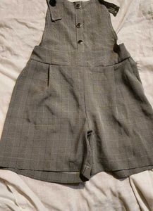 Plaid Shortalls Jumpsuit