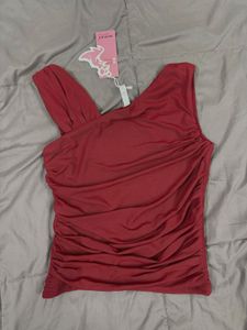 Chic Ruched One-Shoulder Top