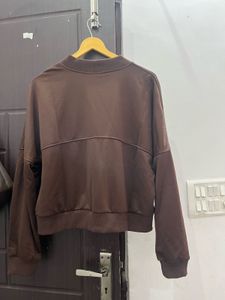 Brown Zip-Up Bomber Jacket