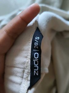 Cream Bell Bottom Pants