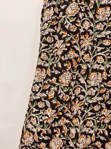 Black Floral Print spaghetti strap kurta
