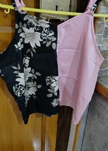 2-in-1 Reversible Floral &amp; Pink Cami Top