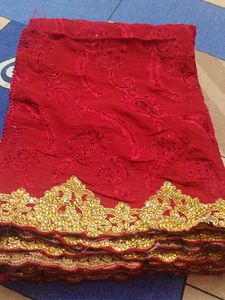 Stunning Red Embroidered Saree