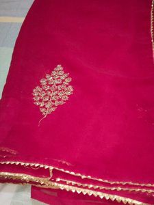 Elegant Pink Embroidered Saree