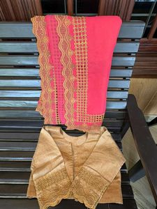 rose golden colour saree