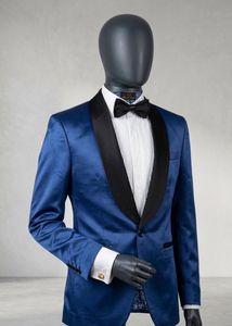 Men's Blue Velvet Tuxedo Jacket party wear