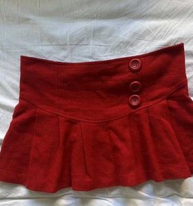 y2k Chic Red Pleated Mini Skirt