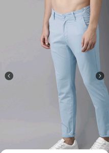 Men's Light Blue Slim Fit Chinos